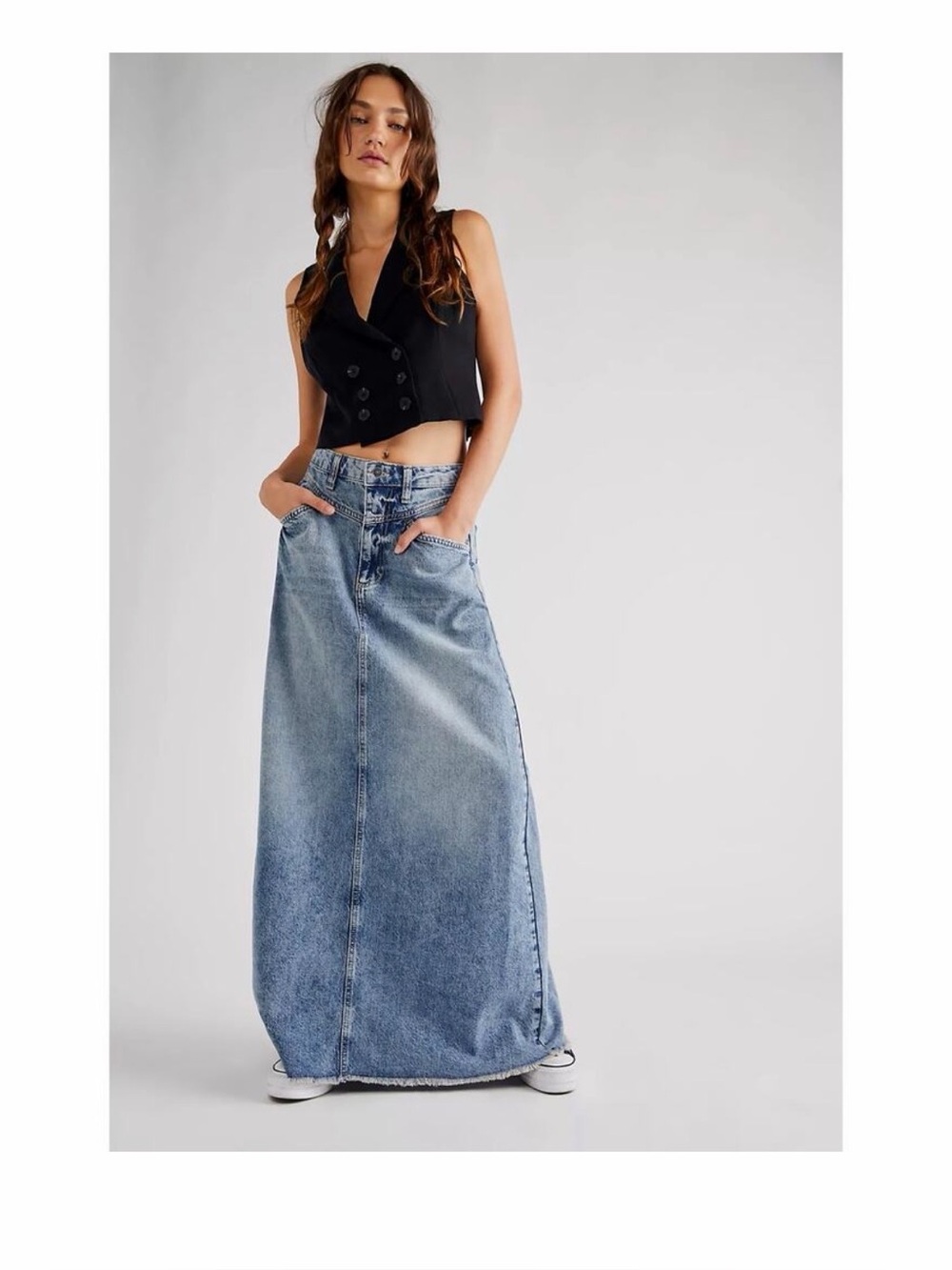We the Free come as you are Denim Maxi Skirt -